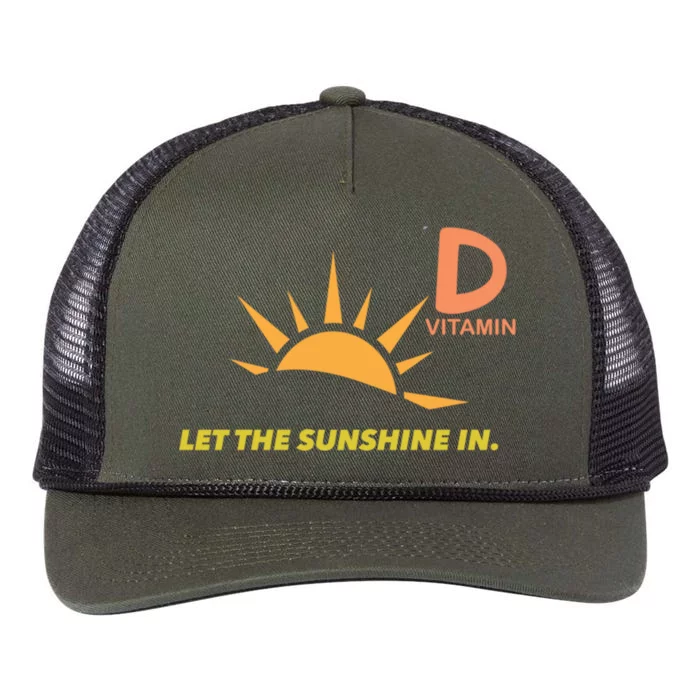 Vitamin D Let The Sunshine In Trendy Fun Attire Sun Gift Retro Rope Trucker Hat Cap