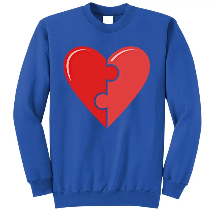 Valentines Day Love Heart Autism Awareness Puzzle Piece Gift Sweatshirt