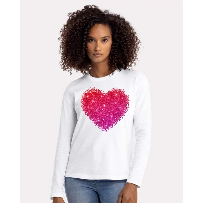 Valentines Day Love Heart Cute Romantic Gift Womens Cotton Relaxed Long Sleeve T-Shirt