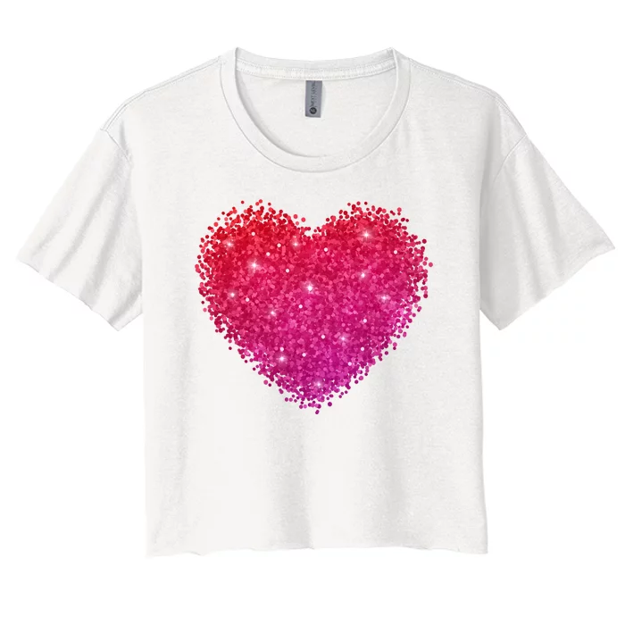 Valentines Day Love Heart Cute Romantic Gift Women's Crop Top Tee