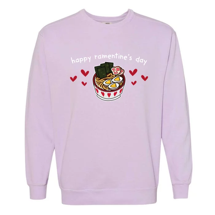 Valentine's Day Love Ra Noodle Soup Happy Ratine's Day Gift Garment-Dyed Sweatshirt