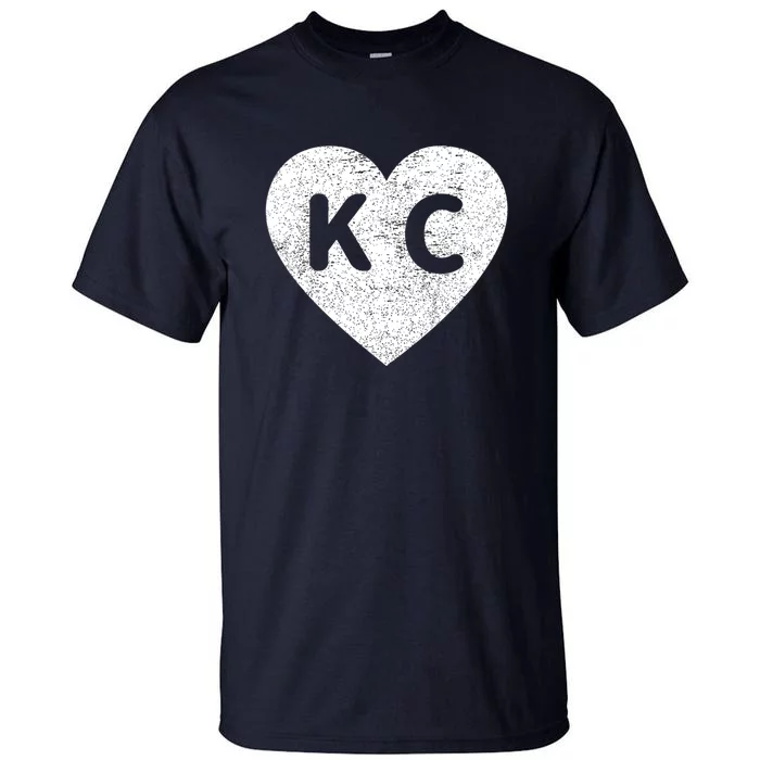 Vintage Distressed Love Kansas City KC Heart Print Tall T-Shirt