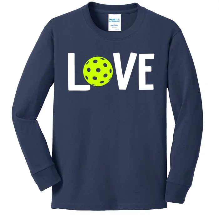 Valentine's Day Love Pickleball Gift Kids Long Sleeve Shirt