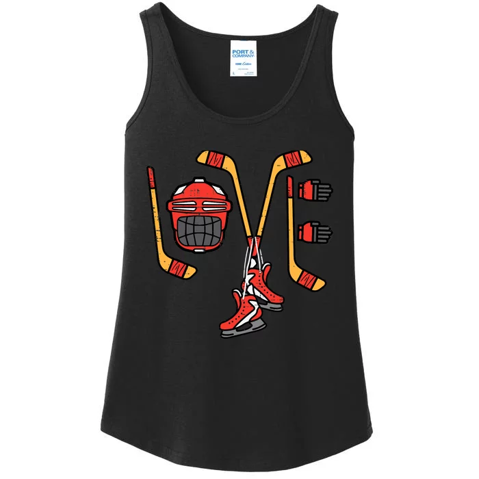 Valentines Day Love Ice Hockey Sports Goalie Ladies Essential Tank