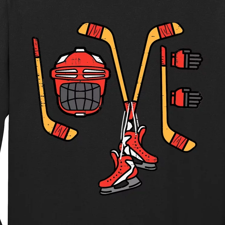 Valentines Day Love Ice Hockey Sports Goalie Tall Long Sleeve T-Shirt