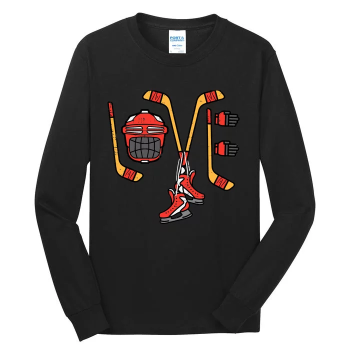 Valentines Day Love Ice Hockey Sports Goalie Tall Long Sleeve T-Shirt