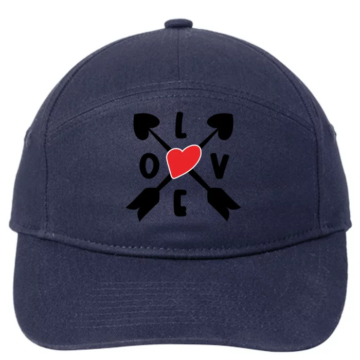 Valentines Day Love Arrows 7-Panel Snapback Hat