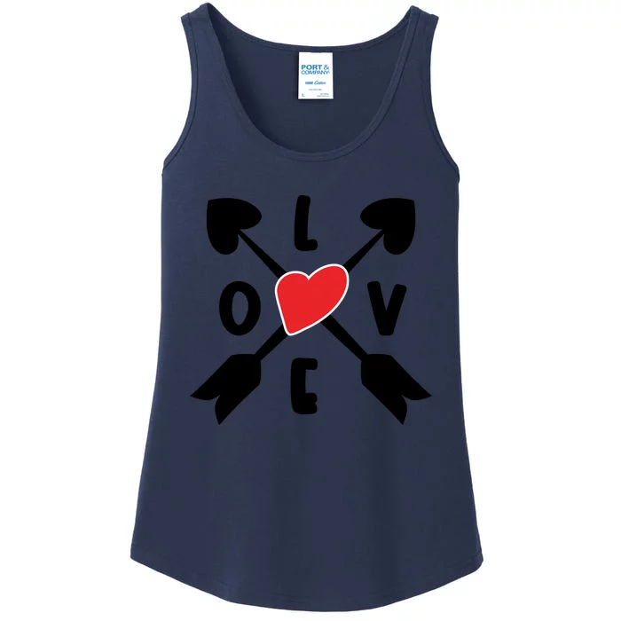 Valentines Day Love Arrows Ladies Essential Tank