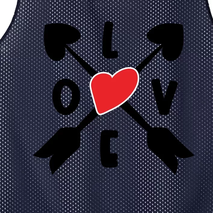 Valentines Day Love Arrows Mesh Reversible Basketball Jersey Tank