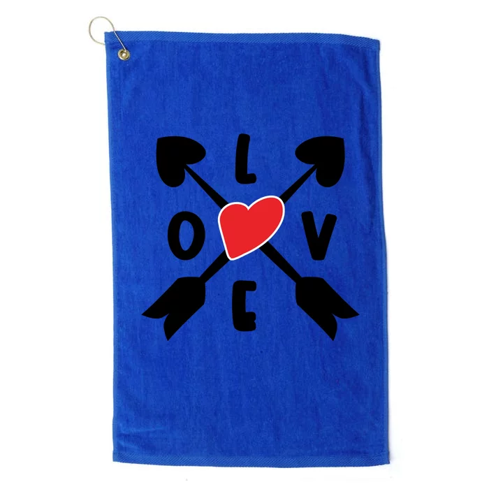 Valentines Day Love Arrows Platinum Collection Golf Towel