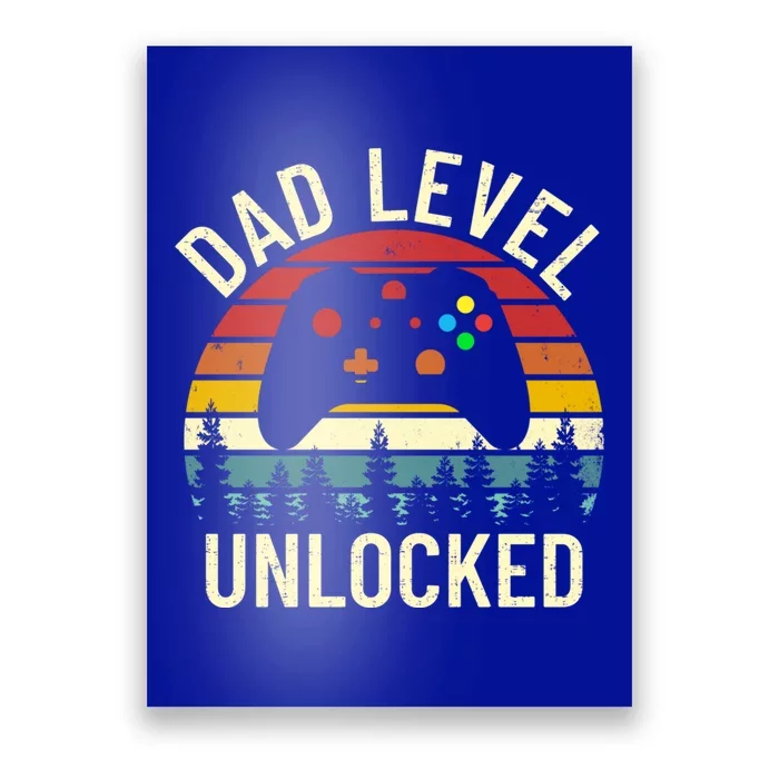 Vintage Dad Leveling Unlocked Funny Gamer New Daddy Father Gift Poster