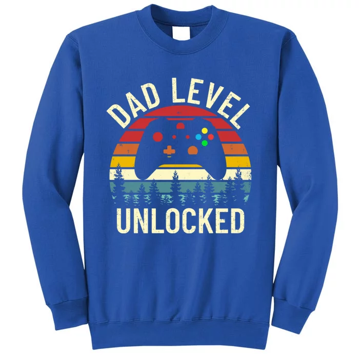 Vintage Dad Leveling Unlocked Funny Gamer New Daddy Father Gift Tall Sweatshirt