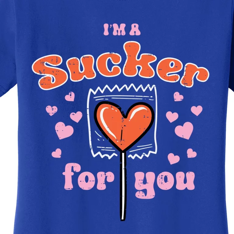 Valentines Day Lollipop Sucker For You Heart Candy Funny Gift Women's T-Shirt