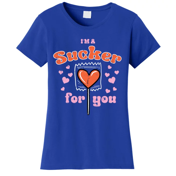 Valentines Day Lollipop Sucker For You Heart Candy Funny Gift Women's T-Shirt