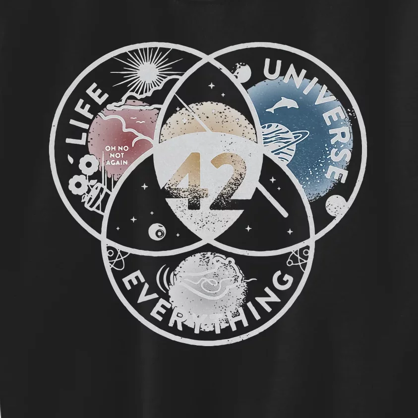 Venn Diagram Life The Universe And Everything 42 Life Kids Sweatshirt