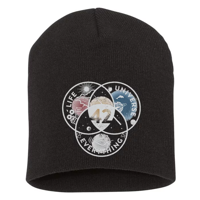 Venn Diagram Life The Universe And Everything 42 Life Short Acrylic Beanie