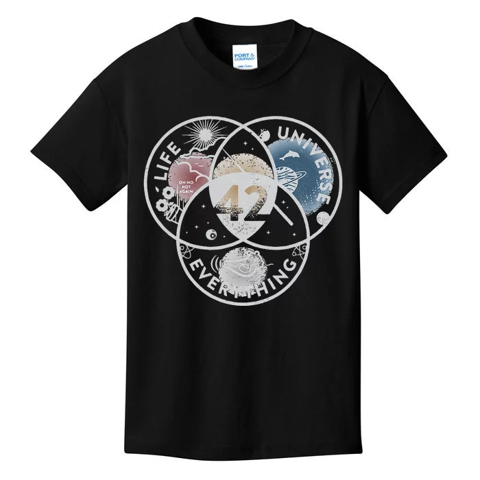 Venn Diagram Life The Universe And Everything 42 Life Kids T-Shirt