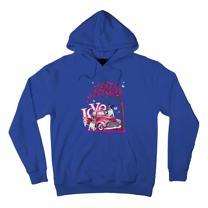 Valentines Day Love Pickup Truck French Bulldog Gift Hoodie