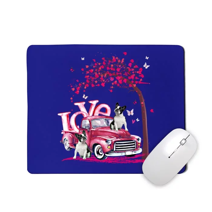 Valentines Day Love Pickup Truck French Bulldog Gift Mousepad