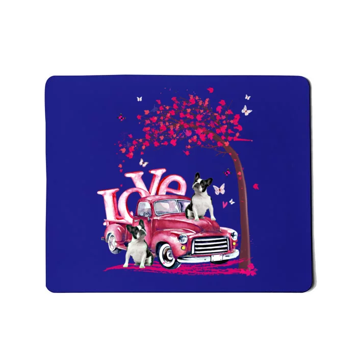 Valentines Day Love Pickup Truck French Bulldog Gift Mousepad