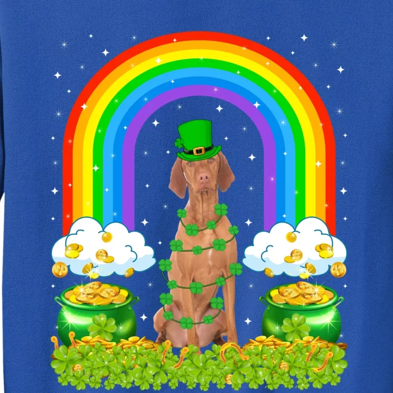 Vizsla Dog Lover Rainbow Leprechaun Vizsla St Patrick's Day Gift Tall Sweatshirt