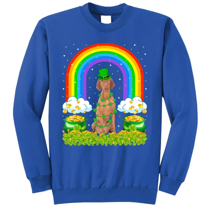 Vizsla Dog Lover Rainbow Leprechaun Vizsla St Patrick's Day Gift Tall Sweatshirt