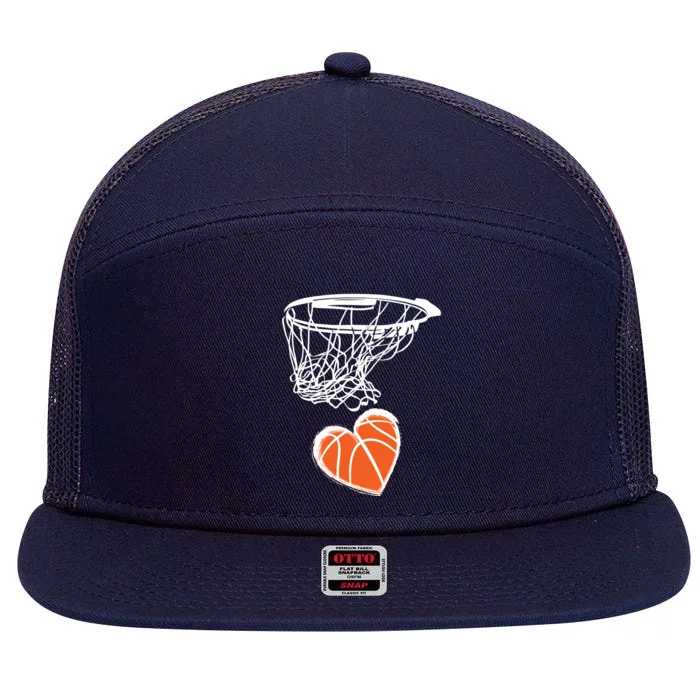 ValentineS Day Love Heart The Game Of Basketball 7 Panel Mesh Trucker Snapback Hat