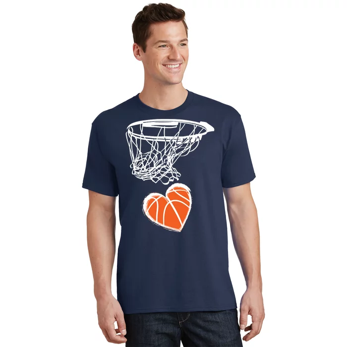 ValentineS Day Love Heart The Game Of Basketball T-Shirt