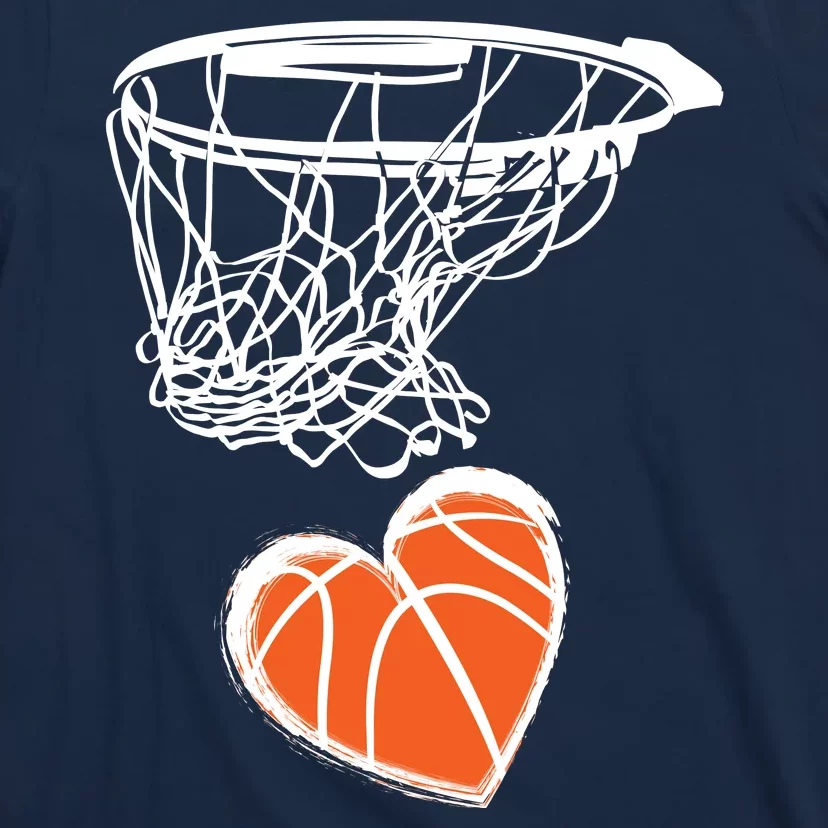 ValentineS Day Love Heart The Game Of Basketball T-Shirt