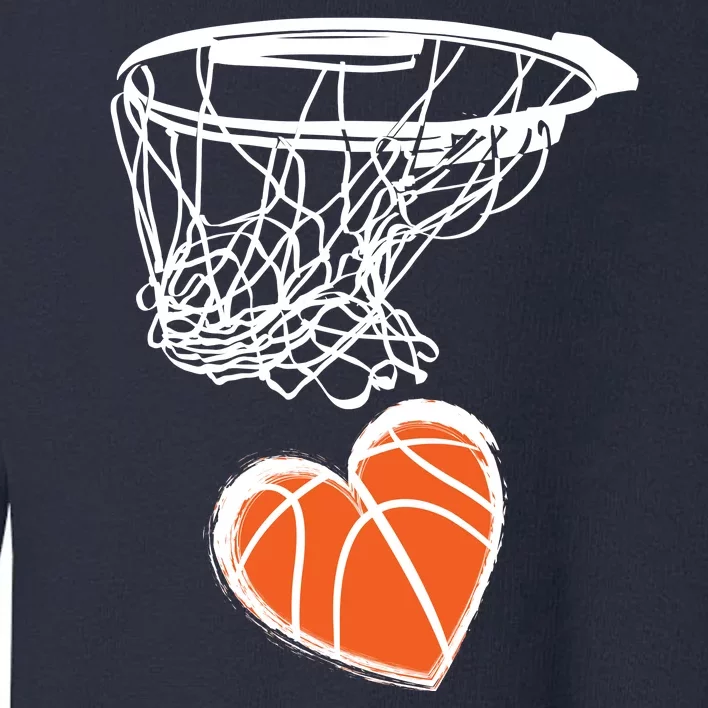 ValentineS Day Love Heart The Game Of Basketball Toddler Sweatshirt