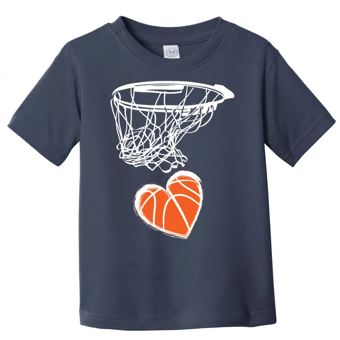 ValentineS Day Love Heart The Game Of Basketball Toddler T-Shirt