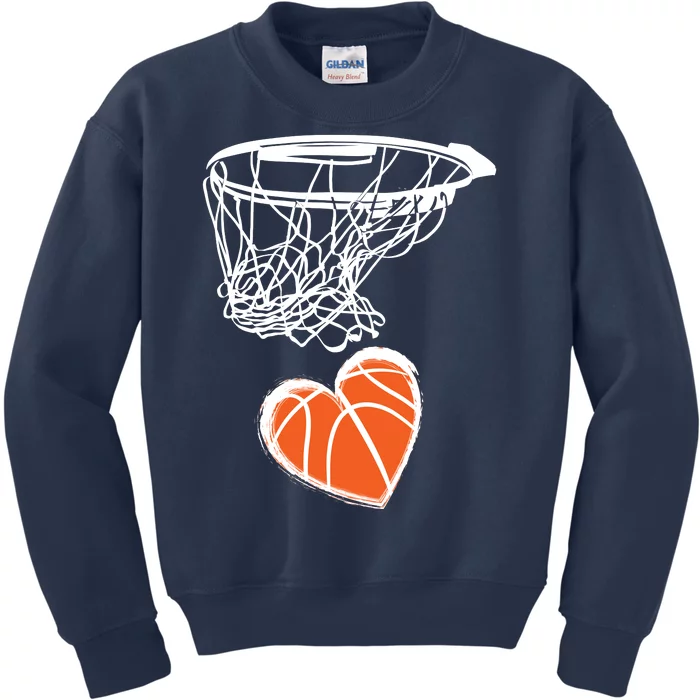 ValentineS Day Love Heart The Game Of Basketball Kids Sweatshirt