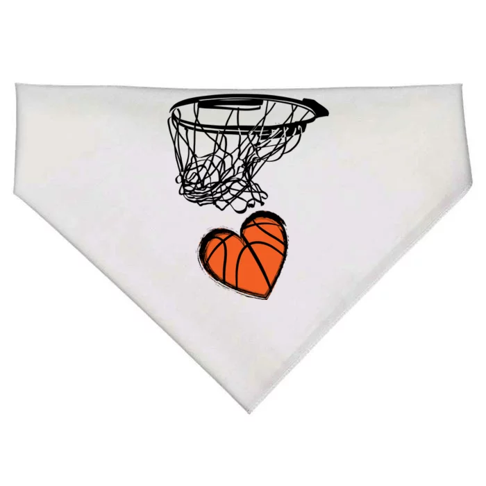 ValentineS Day Love Heart The Game Of Basketball USA-Made Doggie Bandana