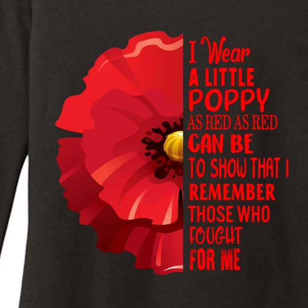 Veterans Day Lest We Forget Red Poppy Flower Usa Memorial Gift Womens CVC Long Sleeve Shirt