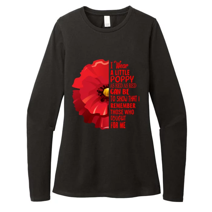 Veterans Day Lest We Forget Red Poppy Flower Usa Memorial Gift Womens CVC Long Sleeve Shirt