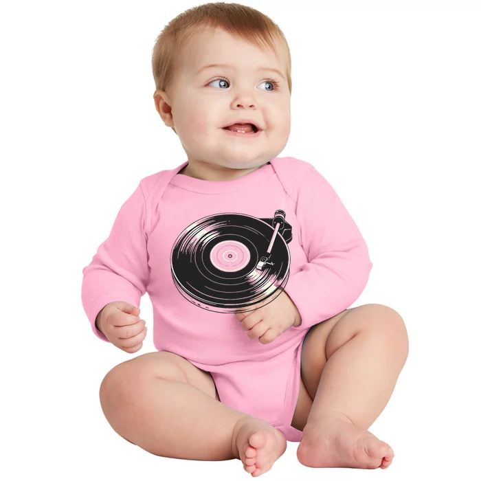 Vinyl Disc Lp Record Vinyl Baby Long Sleeve Bodysuit