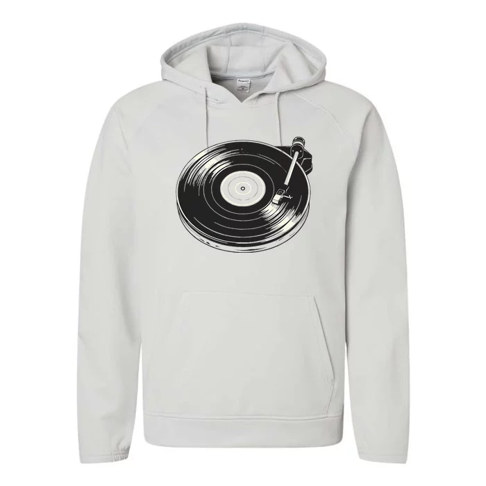 Vinyl Disc Lp Record Vinyl Performance Fleece Hoodie