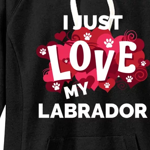 Valentine's Day Labrador Dog Love Gift Women's Fleece Hoodie