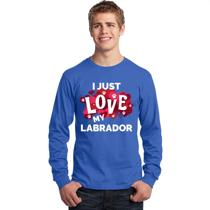 Valentine's Day Labrador Dog Love Gift Tall Long Sleeve T-Shirt