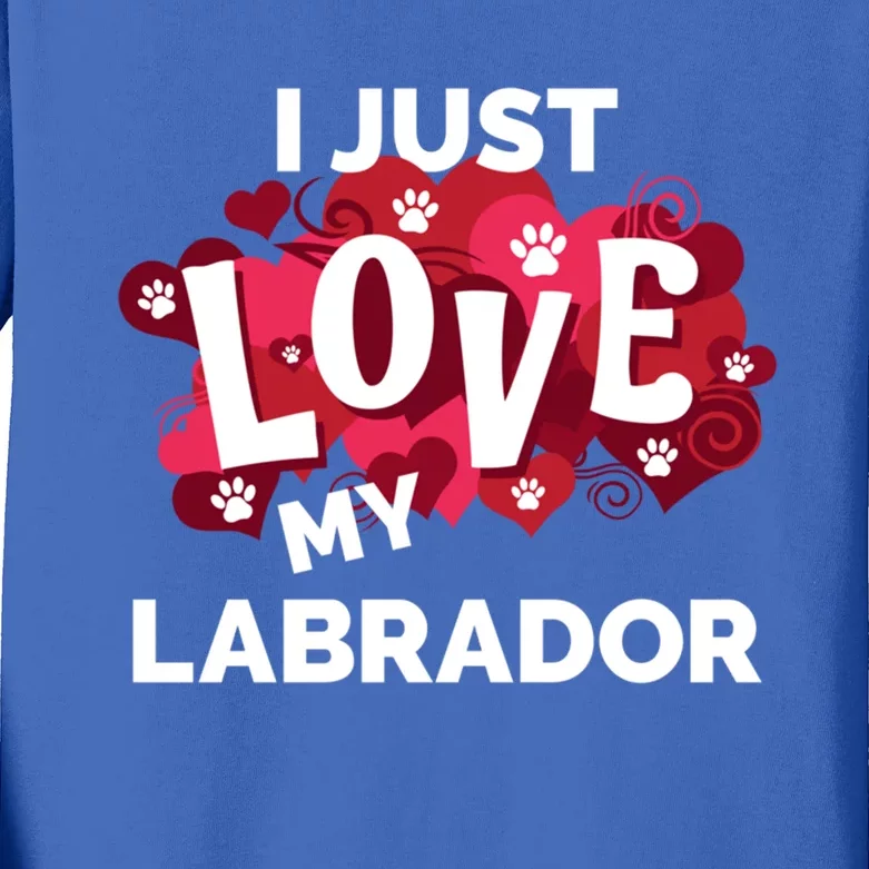 Valentine's Day Labrador Dog Love Gift Kids Long Sleeve Shirt