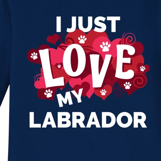 Valentine's Day Labrador Dog Love Gift Baby Long Sleeve Bodysuit