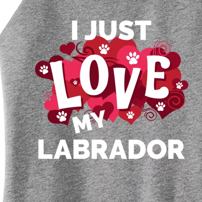 Valentine's Day Labrador Dog Love Gift Women’s Perfect Tri Rocker Tank