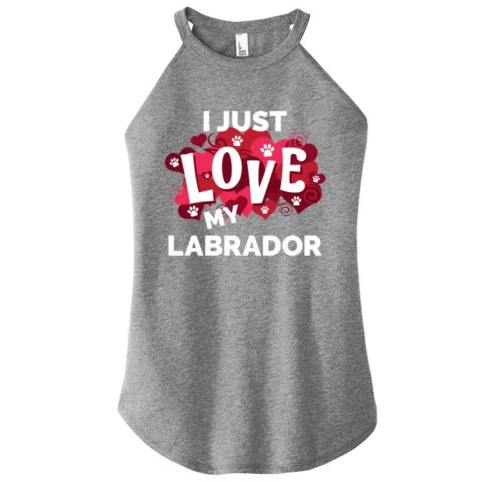 Valentine's Day Labrador Dog Love Gift Women’s Perfect Tri Rocker Tank