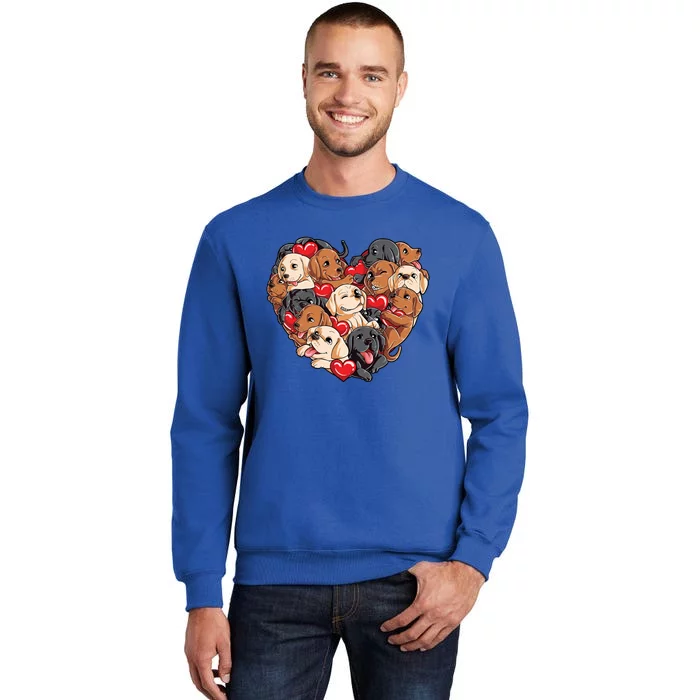 Valentines Day Labrador Heart Dog Lover Gift Tall Sweatshirt