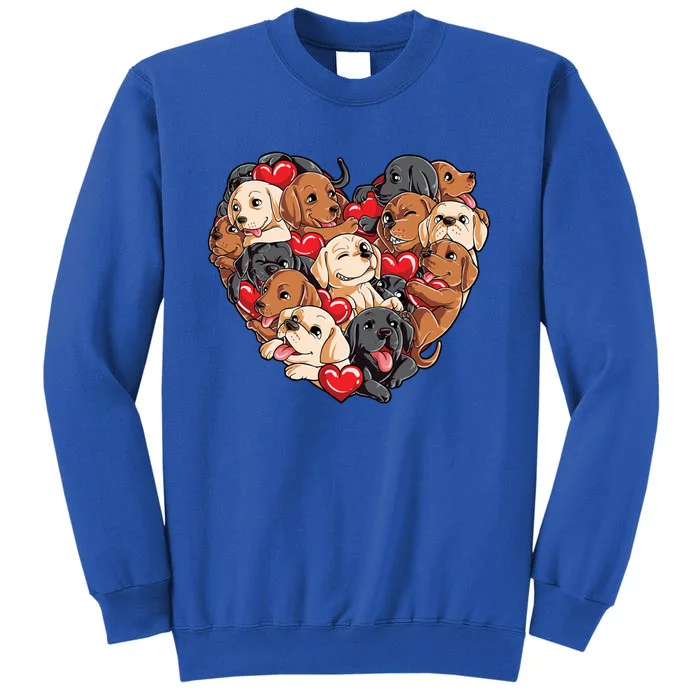 Valentines Day Labrador Heart Dog Lover Gift Tall Sweatshirt