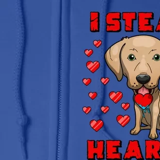 Valentines Day Labrador I Steal Hearts Vday Dog Lover Gift Full Zip Hoodie