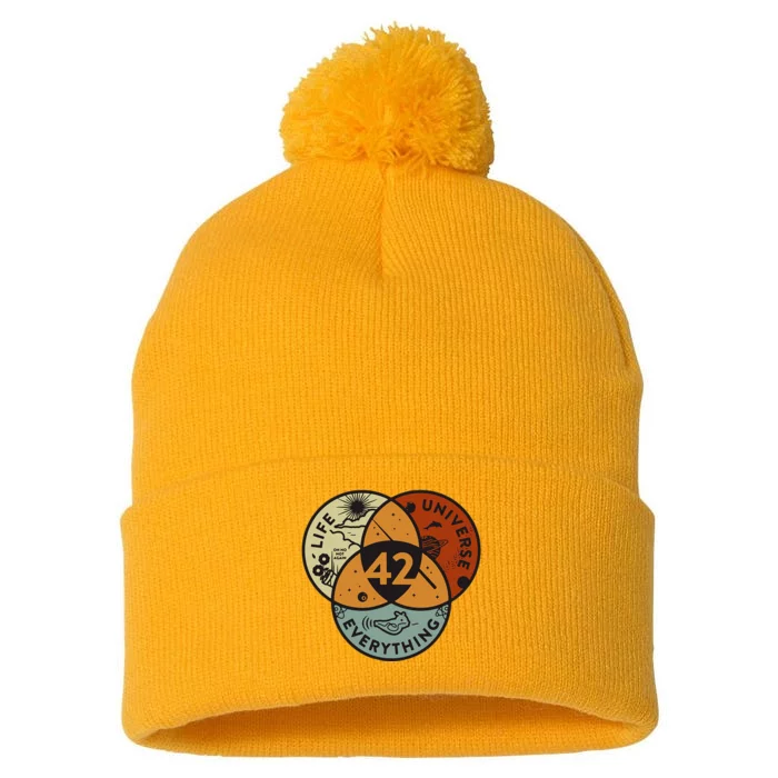 Venn Diagram Life The Universe And Everything 42 Life Pom Pom 12in Knit Beanie