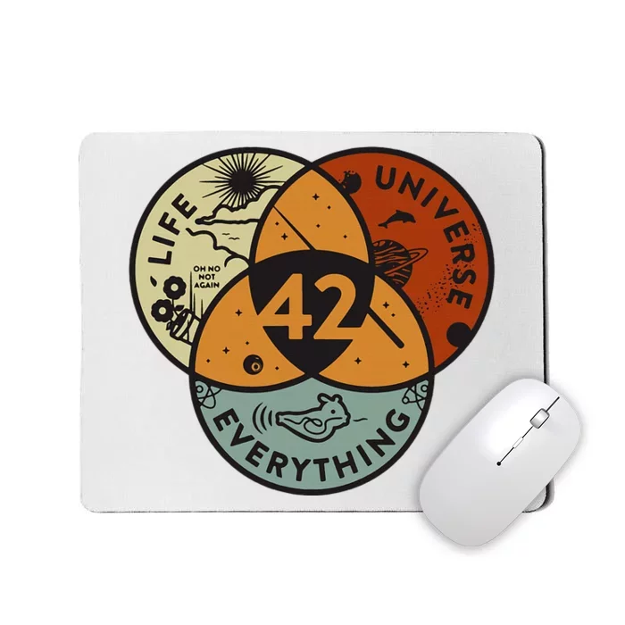 Venn Diagram Life The Universe And Everything 42 Life Mousepad