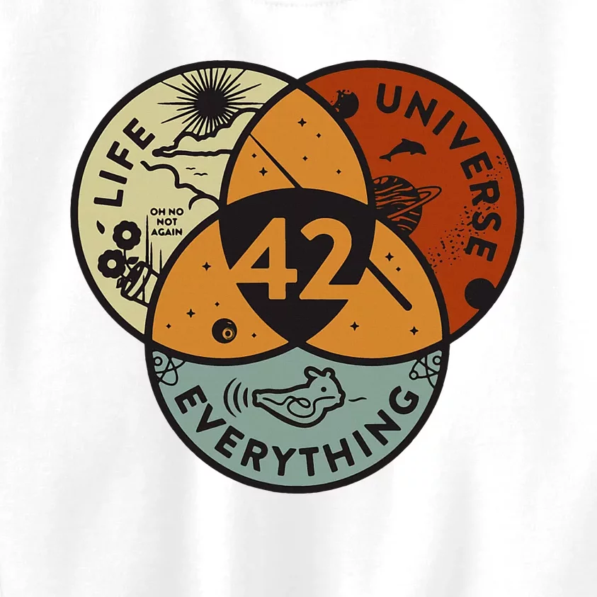 Venn Diagram Life The Universe And Everything 42 Life Kids Sweatshirt