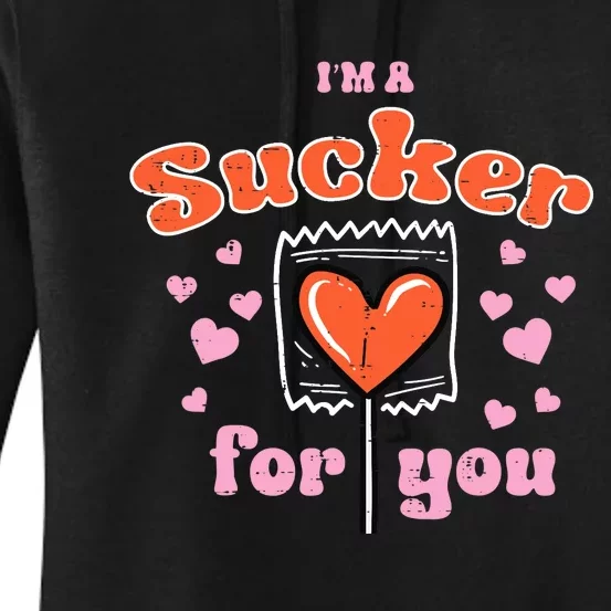 Valentines Day Lollipop Sucker For You Heart Candy Women's Pullover Hoodie